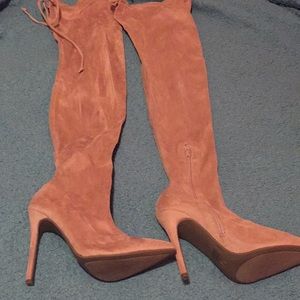 Gently used Rosey pink thigh high boots